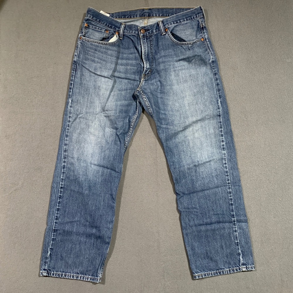 Levi's 505 Straight Leg Jeans Men's 36x29 Blue Denim Cotton Blend Casual Pants